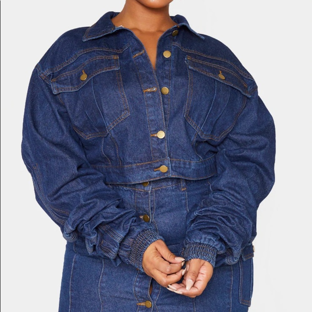 Oversized Denim Cropped Jacket